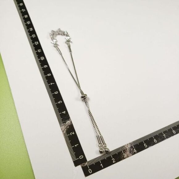 Brand New Silver Rhinestone Ribbon Bracelet - Picture 7 of 7